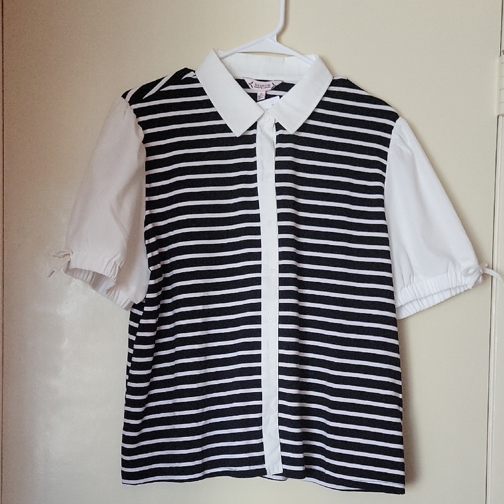 Black and White Striped Blouse A ny 3 Shirts For 20.00